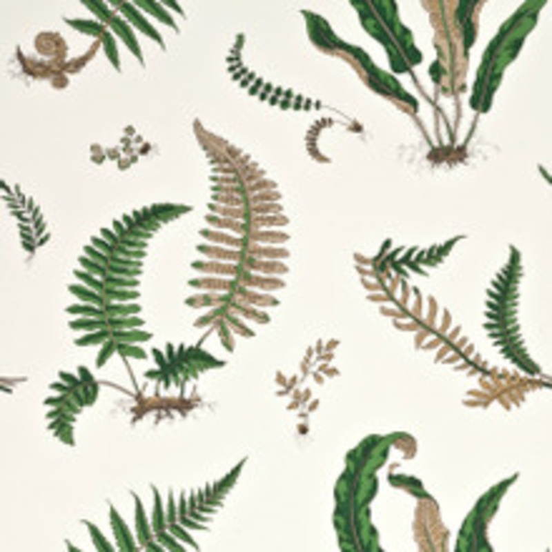 G P & J Baker Wallcovering Ferns Original Green