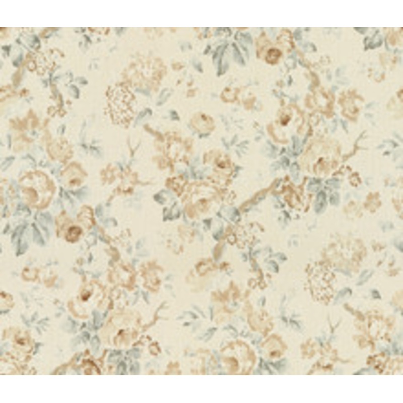 Lee Jofa Fabric Garden Roses Beige/Aqua