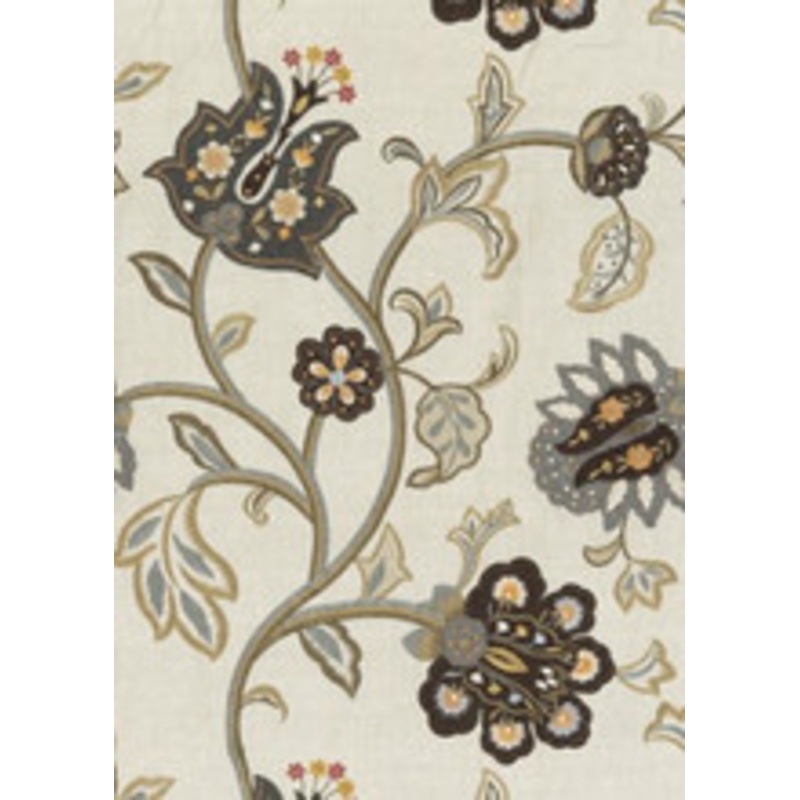 Mulberry Fabric Floral Fantasy Woodsmoke