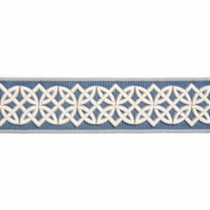 Scalamandre
 Trim Celtic Embroidered Tape/Dusk Blue Sc 0006T3282