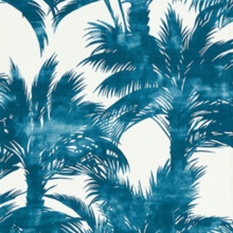 Grey Watkins Fabric Palm Print/Turquoise Gw 000416610