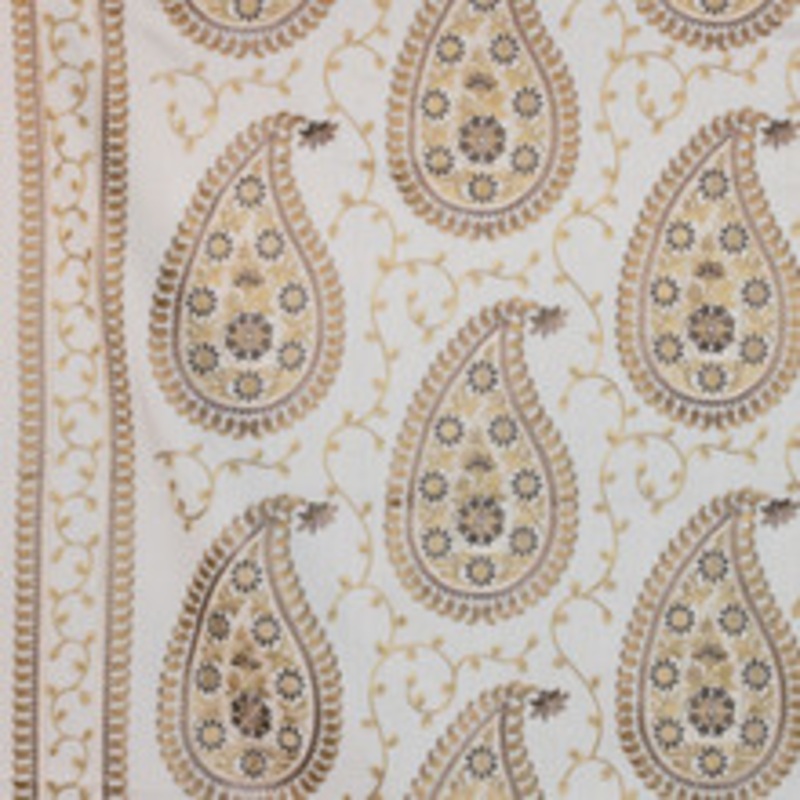 RM CoCo Fabric Kadiri Paisley Border Latte