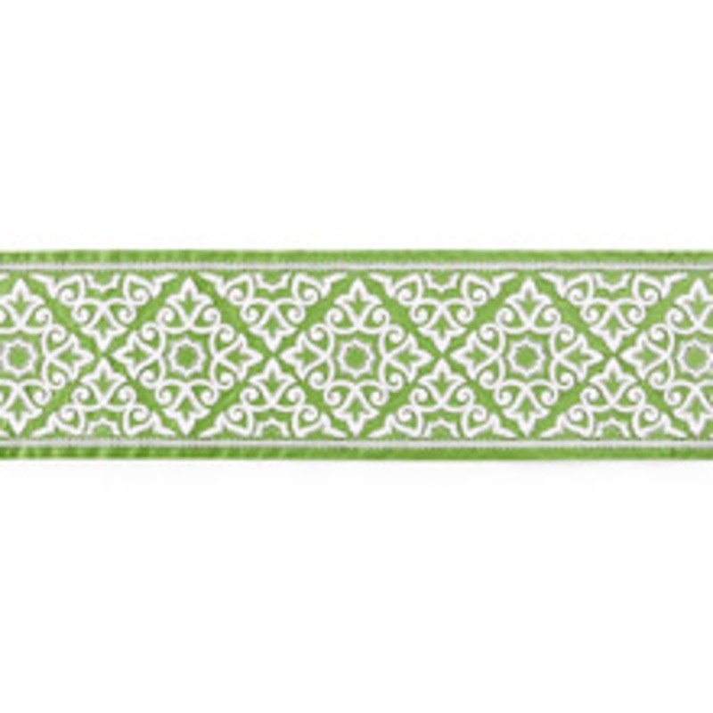 Scalamandre
 Trim Ornamental Embroidered Tape/Jade Sc 0004T3320