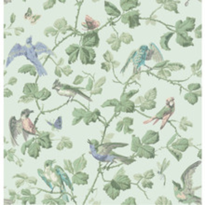 Cole & Son Wallcovering Winter Birds Duck Egg