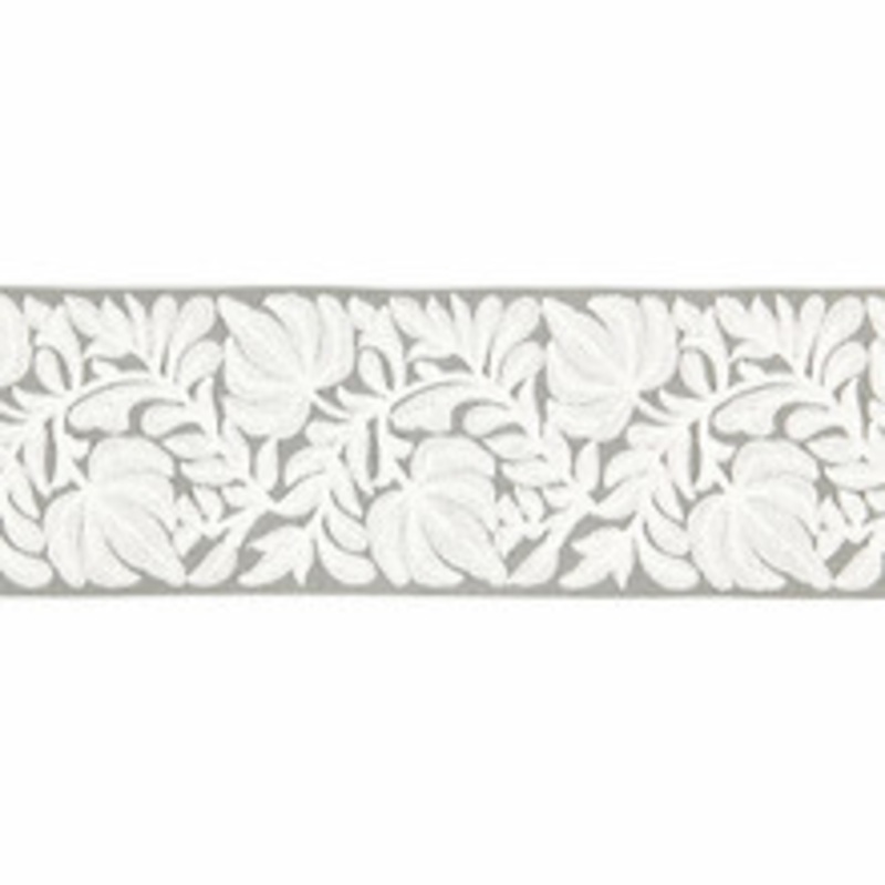 Scalamandre
 Trim Coventry Embroidered Tape/French Grey Sc 0005T3296