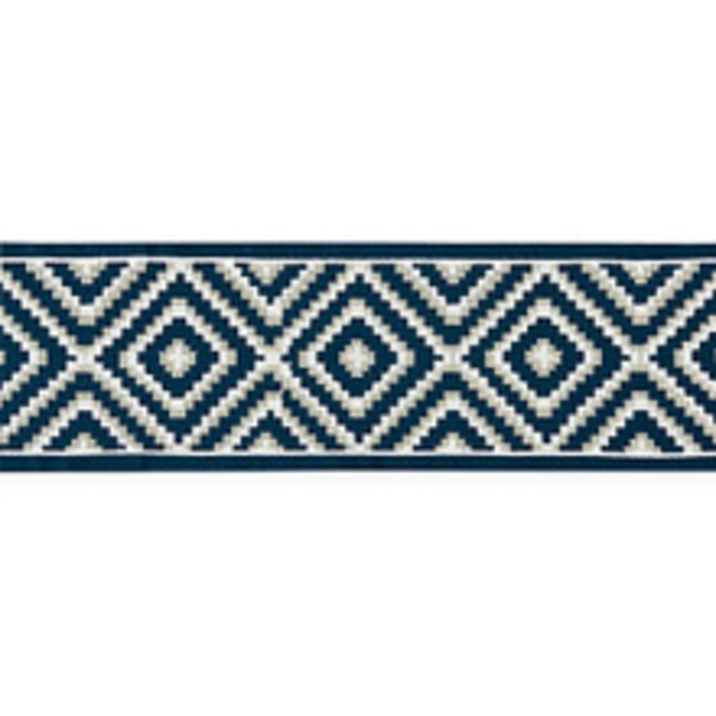 Scalamandre
 Trim Medina Embroidered Tape/Indigo Sc 0004T3306