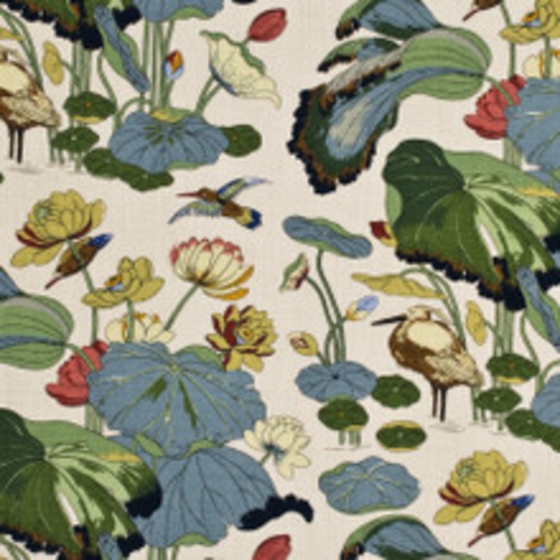 G P & J Baker Fabric Nympheus – Linen Stone/Pistachio