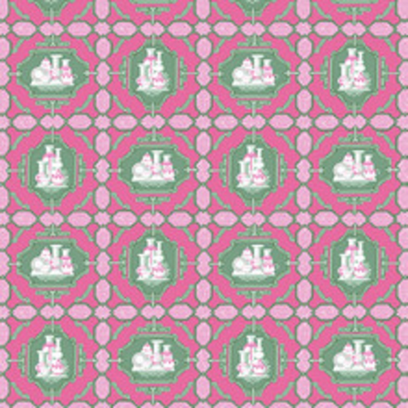 Gaston Y Daniela Fabric Porcelanas Rosa/Verde