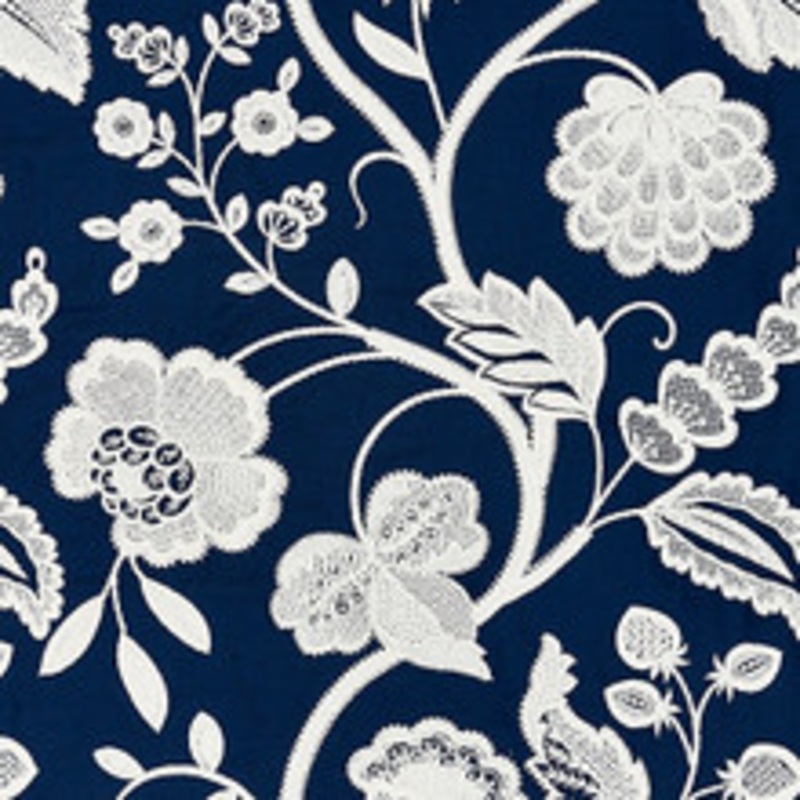 Scalamandre
 Fabric Kensington Embroidery/Navy Sc 000527151