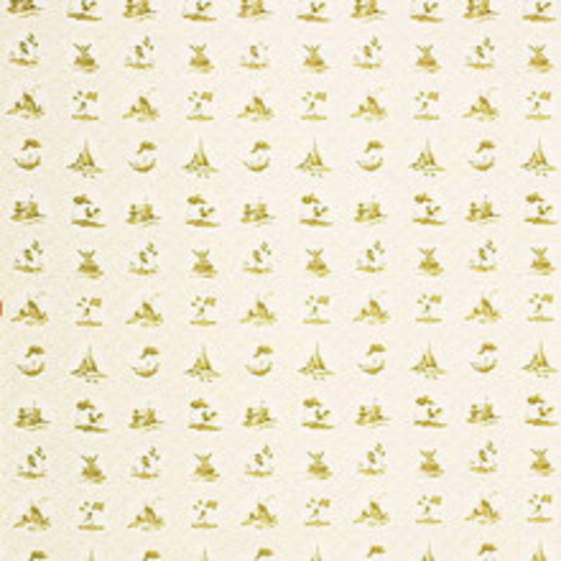 Fired Earth Fabric DELFTWARE TOILE.OLIVE Delftware Toile Olive