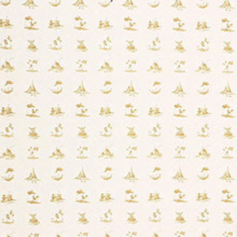 Fired Earth Fabric DELFTWARE TOILE.SAND Delftware Toile Sand