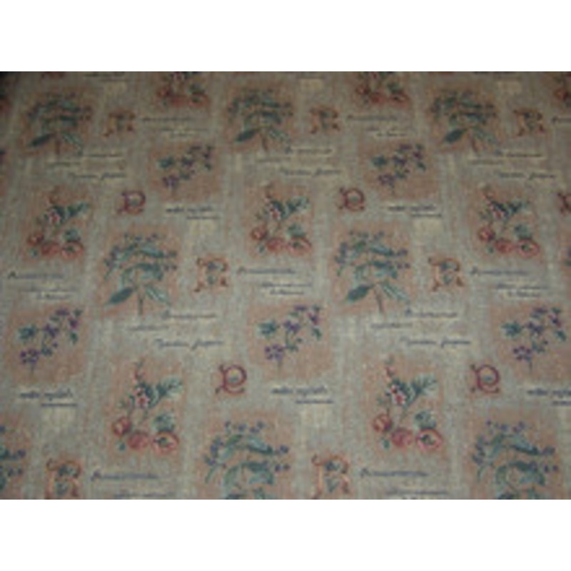 Classical Mauve Peach Stone Designer Upholstery Fabric 3 7/8 Yards