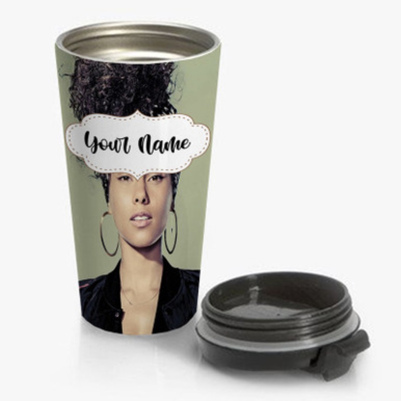 Pastele Alicia Keys Custom Personalized Name Stainless Steel Travel Mug