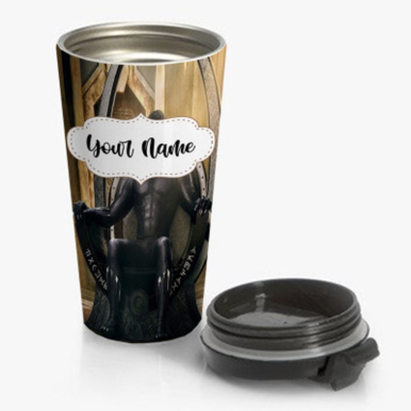 Pastele Black Panther Custom Personalized Name Stainless Steel Travel Mug