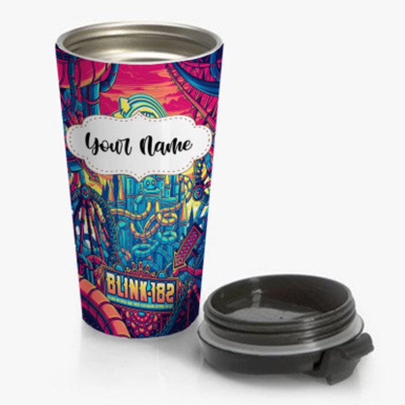 Pastele Blink 182 Custom Personalized Name Stainless Steel Travel Mug