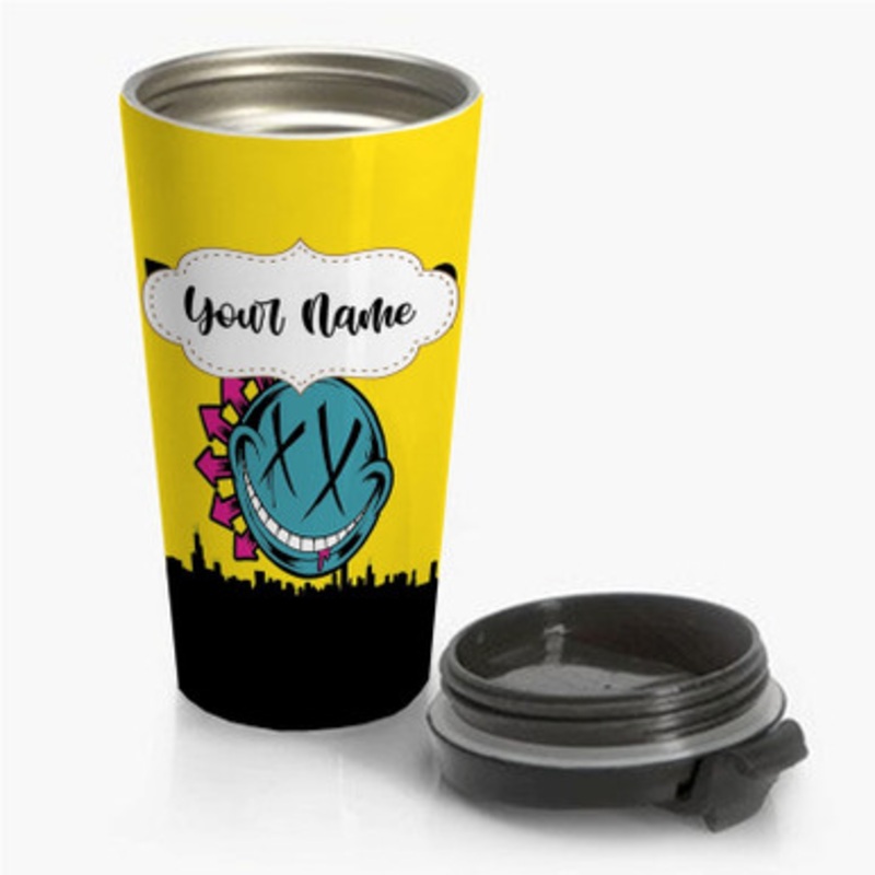 Pastele Blink 182 Rotofugi Custom Personalized Name Stainless Steel Travel Mug
