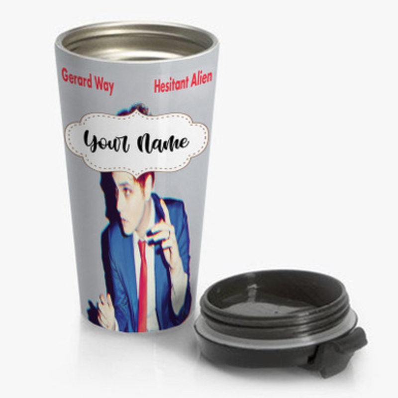Pastele Gerard Way Hesitant Alien Custom Personalized Name Stainless Steel Travel Mug