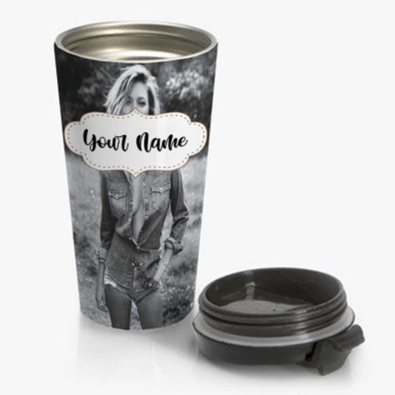 Pastele Kate Moss Custom New Personalized Name Stainless Steel Travel Mug