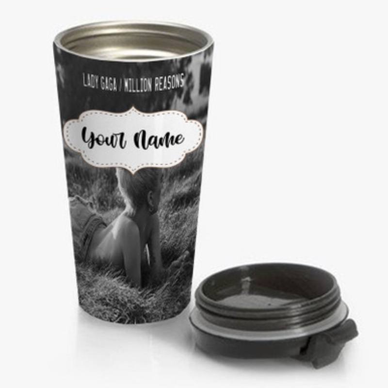 Pastele Lady Gaga s Million Reasons Custom Personalized Name Stainless Steel Travel Mug