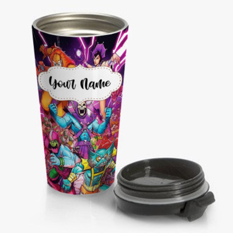Pastele Masters of The Universe Custom Personalized Name Stainless Steel Travel Mug