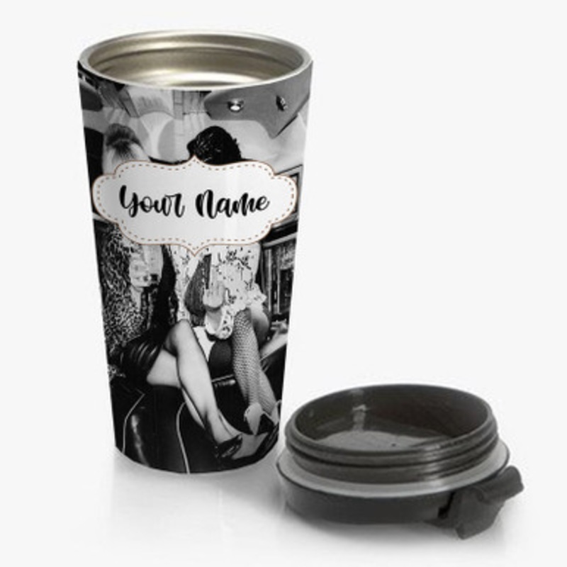 Pastele Patsy Stone and Edina Monsoon Absolutely Fabulous Custom Personalized Name Stainless Steel Travel Mug