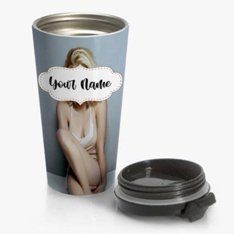 Pastele Scarlett Johansson Custom Personalized Name Stainless Steel Travel Mug