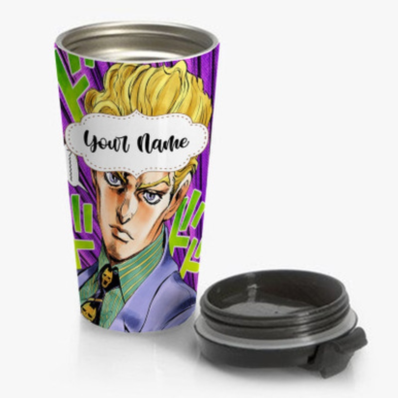 Pastele Yoshikage Kira Jojo s Bizarre Adventure Custom Personalized Name Stainless Steel Travel Mug