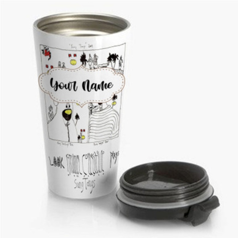 Pastele Animal Collective Custom Personalized Name Stainless Steel Travel Mug
