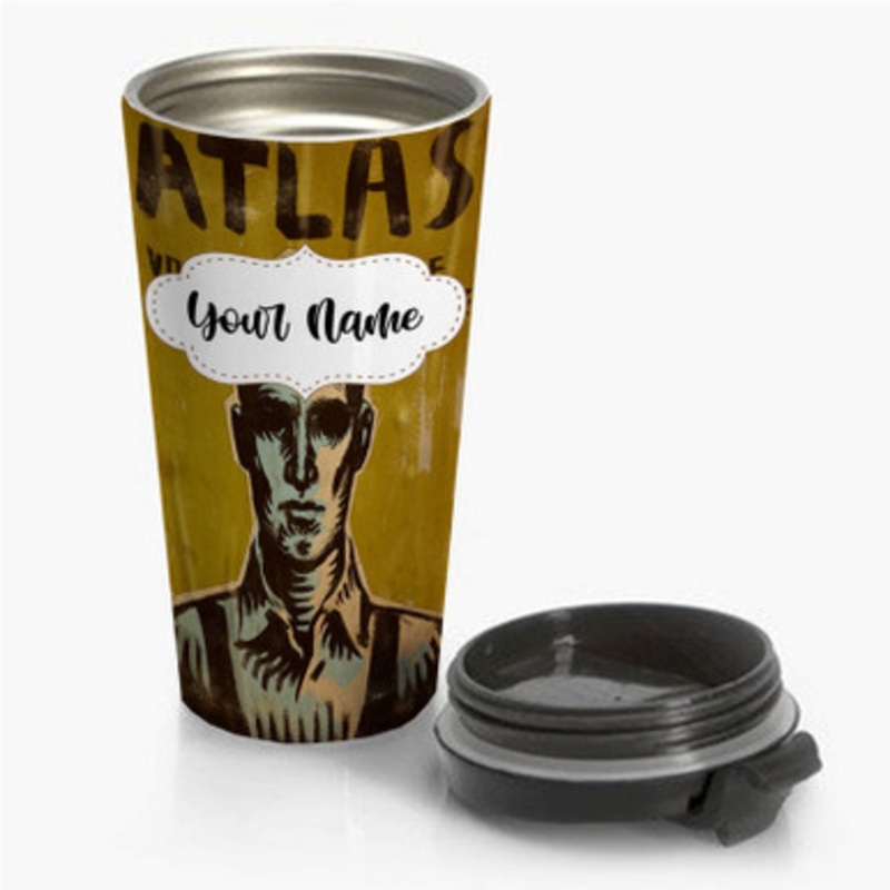 Pastele Atlas Bioshock New Custom Personalized Name Stainless Steel Travel Mug