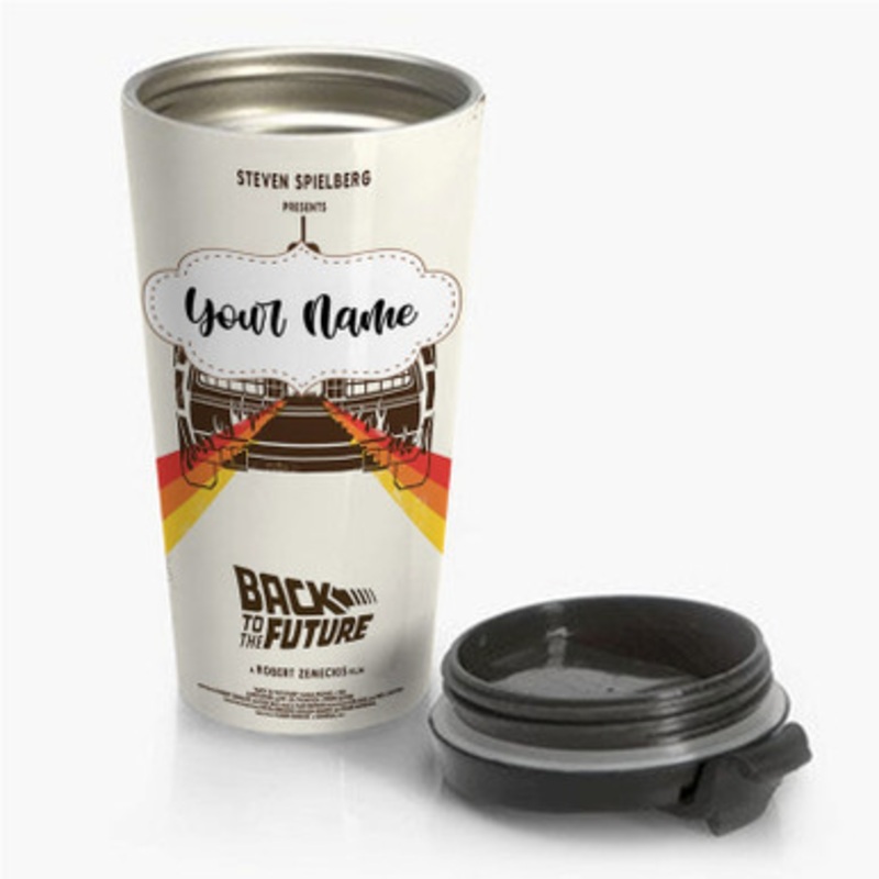 Pastele Back to The Future Custom Personalized Name Stainless Steel Travel Mug