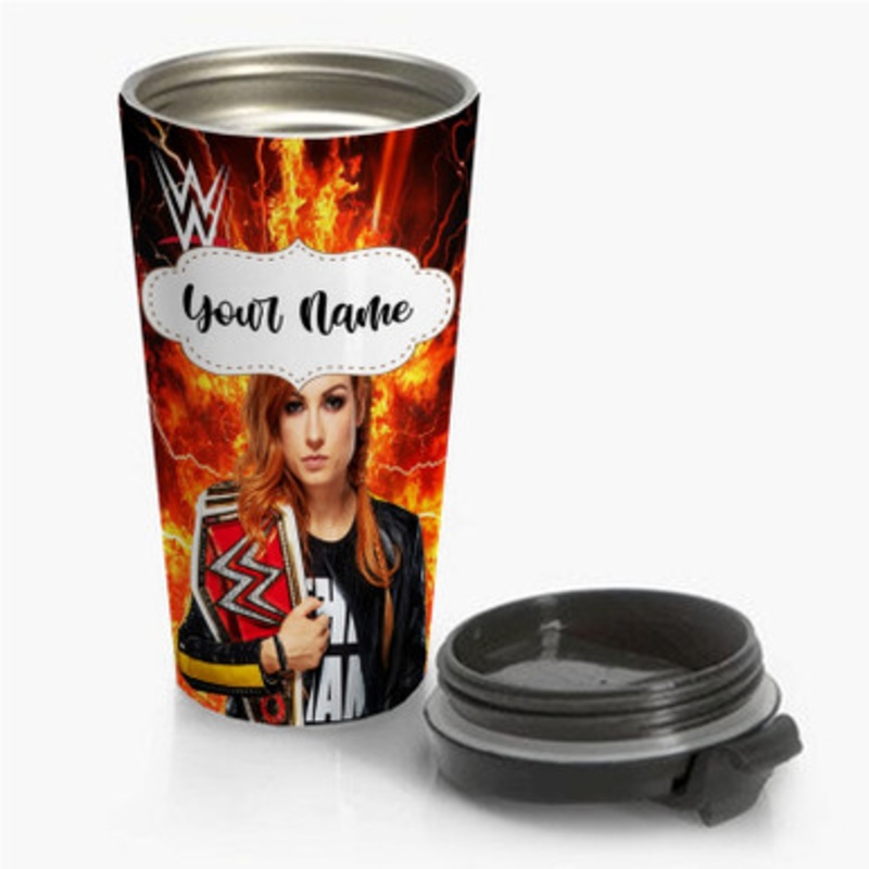 Pastele Becky Lynch WWE Custom Personalized Name Stainless Steel Travel Mug