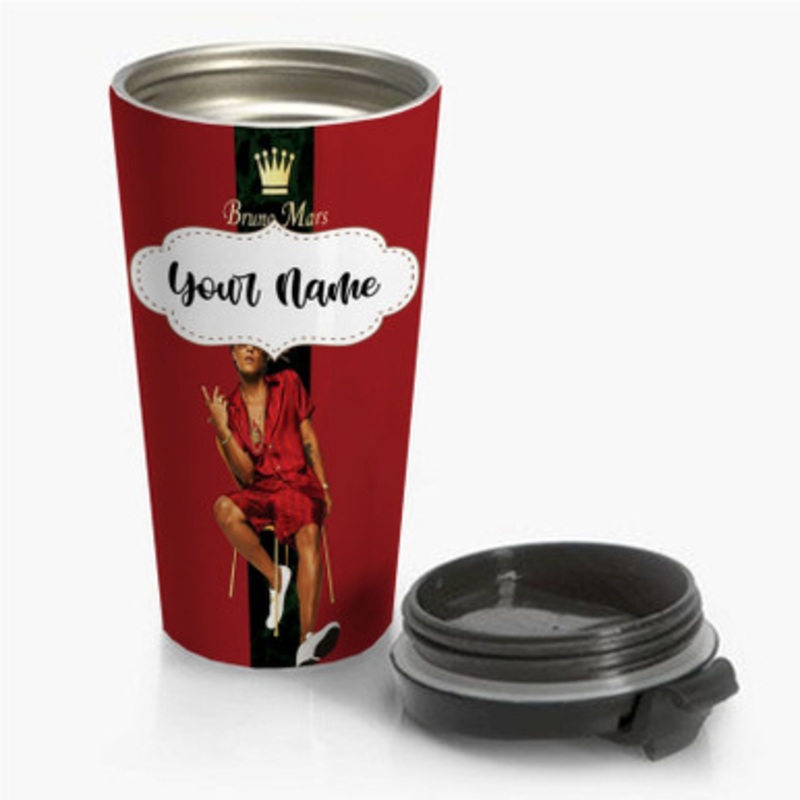 Pastele Bruno Mars 24k Magic Music Custom Personalized Name Stainless Steel Travel Mug