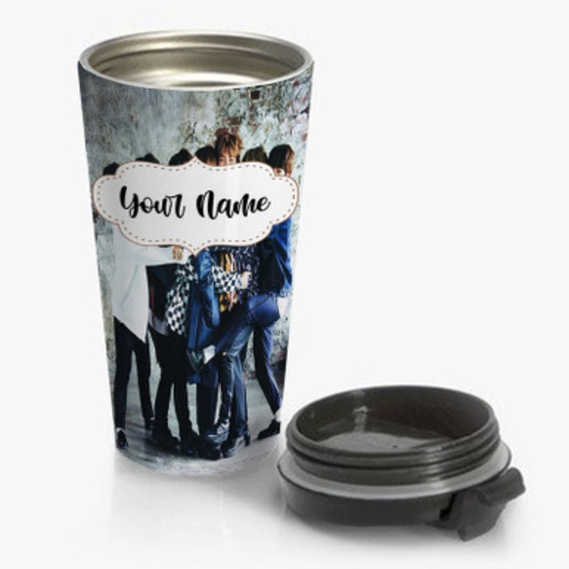 Pastele BTS Bangtan Boys Art Custom Personalized Name Stainless Steel Travel Mug