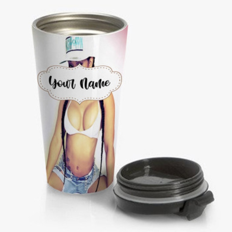Pastele cardi b Custom Personalized Name Stainless Steel Travel Mug