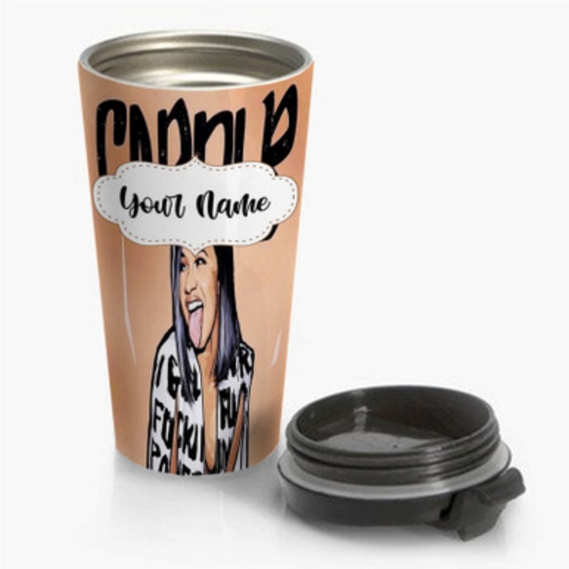 Pastele Cardi B New Custom Personalized Name Stainless Steel Travel Mug