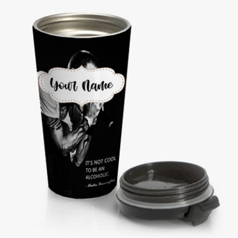 Pastele Chester Bennington Quotes Custom Personalized Name Stainless Steel Travel Mug
