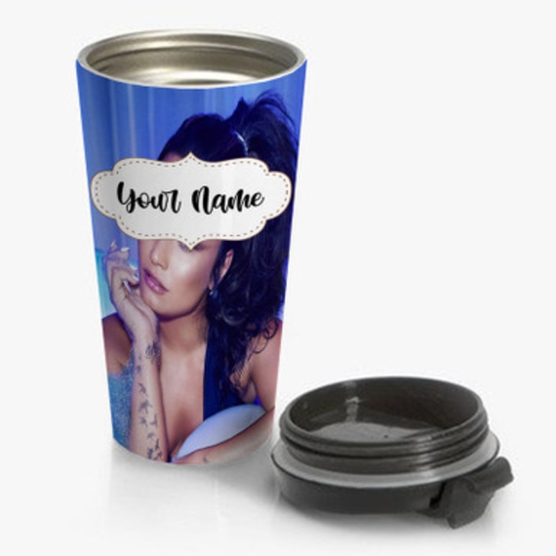 Pastele Demi Lovato Custom Personalized Name Stainless Steel Travel Mug