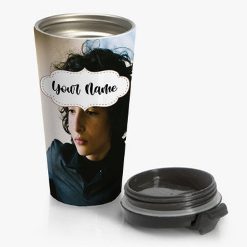 Pastele Finn Wolfhard Face Custom Personalized Name Stainless Steel Travel Mug