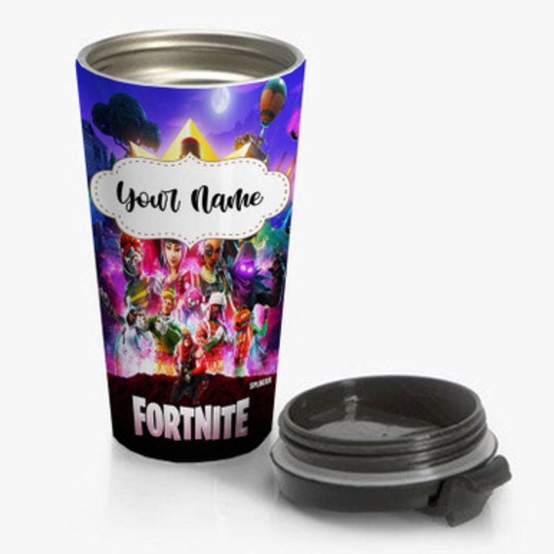 Pastele Fortnite Art Custom Personalized Name Stainless Steel Travel Mug