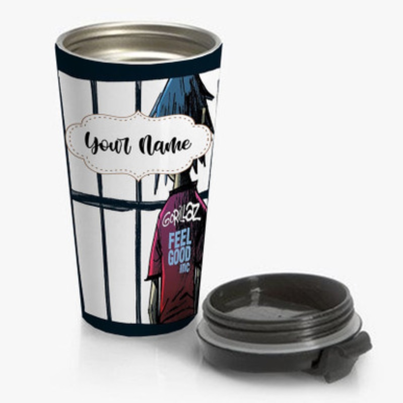 Pastele Gorillaz Feel Good Custom Personalized Name Stainless Steel Travel Mug