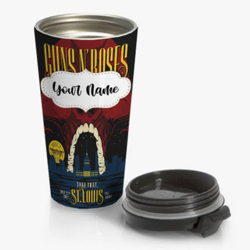 Pastele Guns N Roses St Louis Custom Personalized Name Stainless Steel Travel Mug