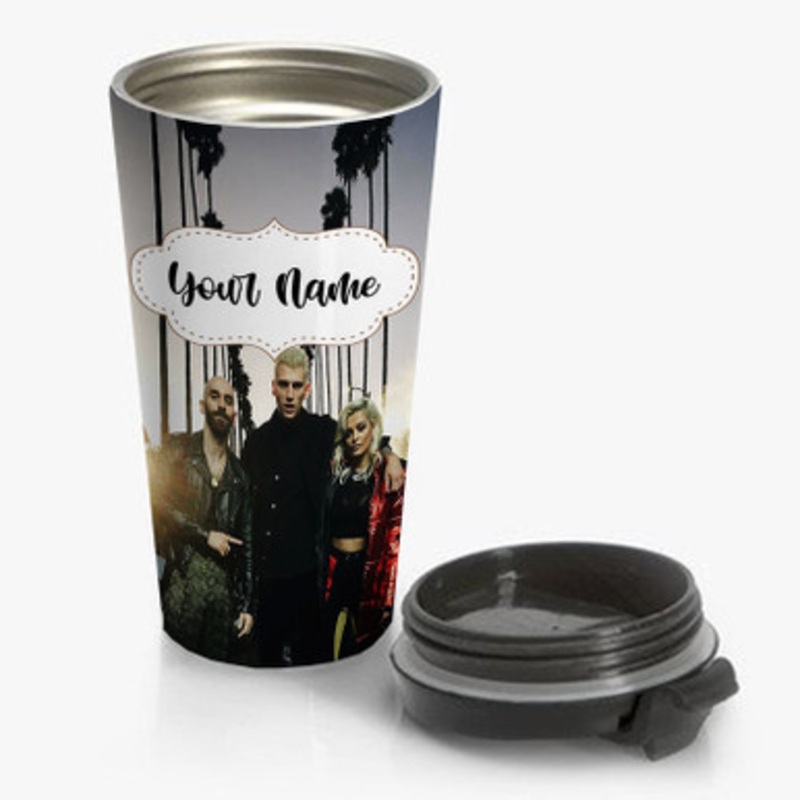Pastele Home Machine Gun Kelly Feat X Ambassadors Bebe Rexha Custom Personalized Name Stainless Steel Travel Mug