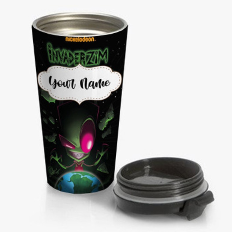 Pastele Invader Zim Custom Personalized Name Stainless Steel Travel Mug