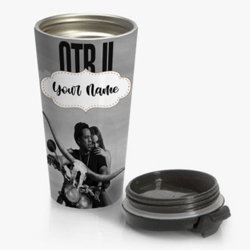 Pastele Jay Z and Beyonce On the Run II Custom Personalized Name Stainless Steel Travel Mug