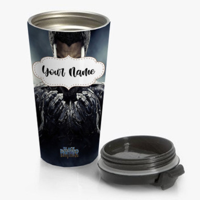 Pastele King T Challa Black Panther Custom Personalized Name Stainless Steel Travel Mug