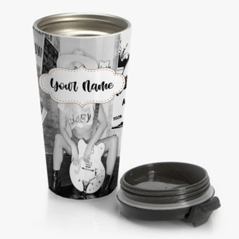 Pastele Lady Gaga Custom Personalized Name Stainless Steel Travel Mug