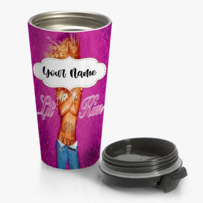 Pastele Lil Kim Custom Personalized Name Stainless Steel Travel Mug
