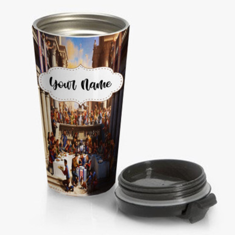 Pastele Logic Everybody Custom Personalized Name Stainless Steel Travel Mug