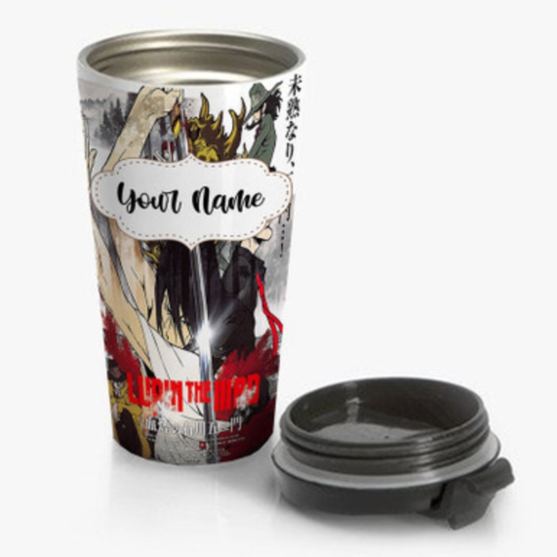 Pastele Lupin the Third The Blood Spray of Goemon Ishikawa Custom Personalized Name Stainless Steel Travel Mug