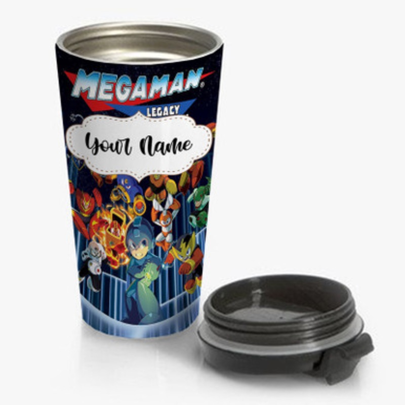 Pastele Mega Man Legacy Collection Custom Personalized Name Stainless Steel Travel Mug